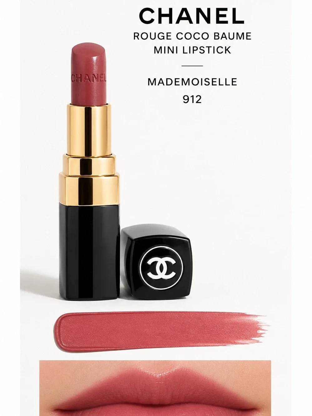 CHANEL Rouge Coco Baume Mini Lipstick Mademoiselle 912 - Rose Mauve